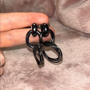 Elegant Black Hoop Earrings